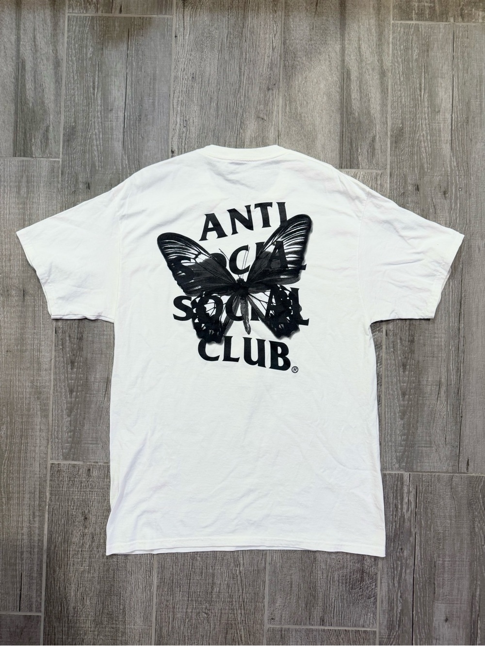 Anti Social Social Club Hidden Sky Butterfly Graphic T-Shirt White Men's Large